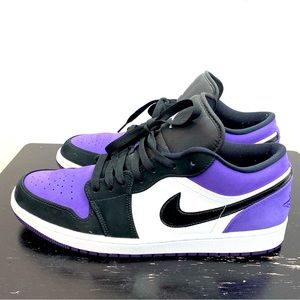 Air Jordan Retro 1 Black And Purple Suede Upper